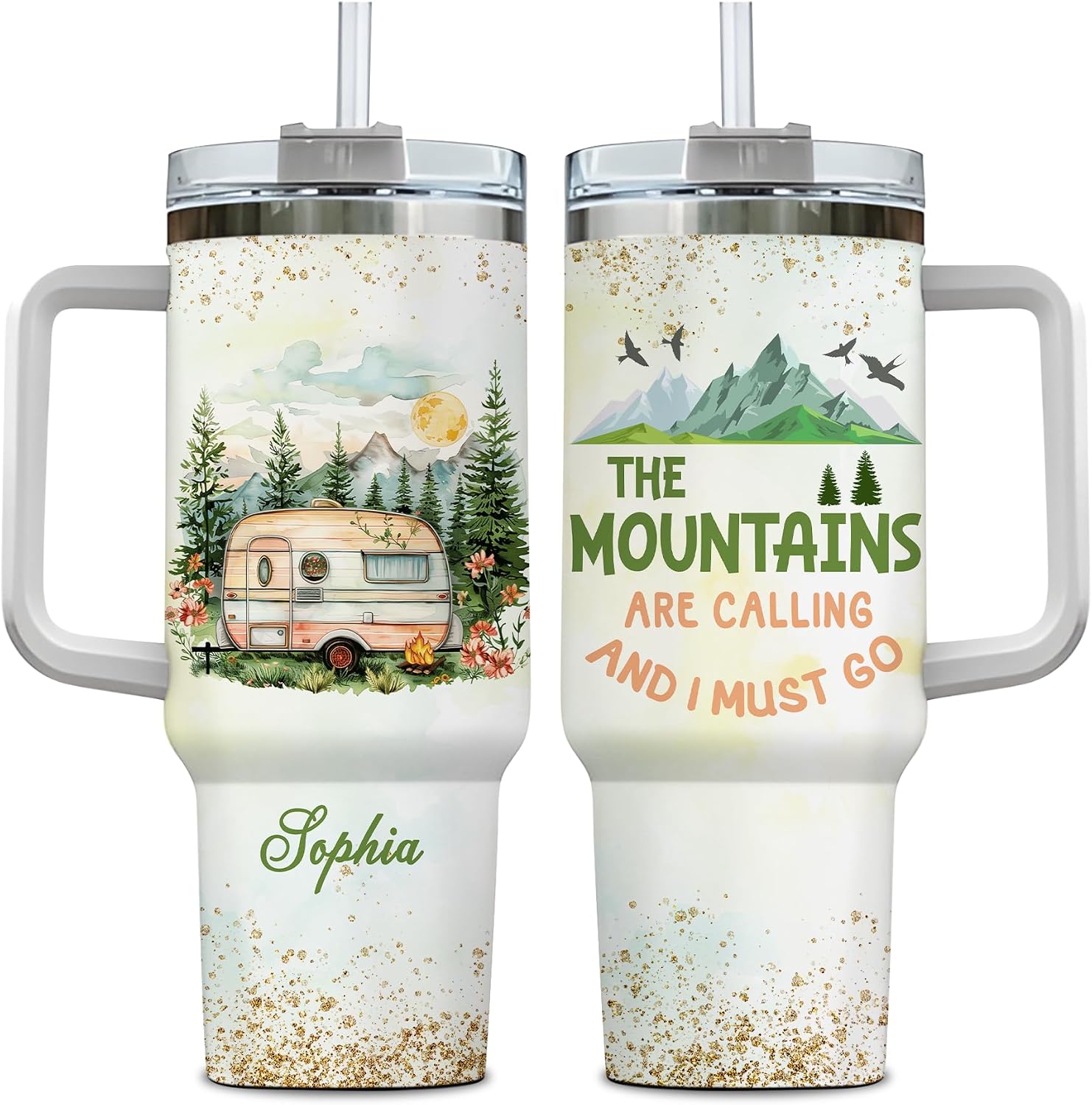 Hyturtle Personalized Golf Tumbler - Funny Golf Gifts For Men - Fathers Day Golf Gifts - Golf Lovers Gifts - Golfing Gifts Dad Golfer From Daughter - Custom Travel Coffee Cup 40oz With Lid And Straw