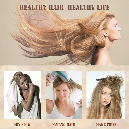 Miniatura 6 de ELLEWIN Paquete de 3 toallas de microfibra para mujer turbante de secado de cabello con botón antiencrespamiento súper absorbentes de secado rápido