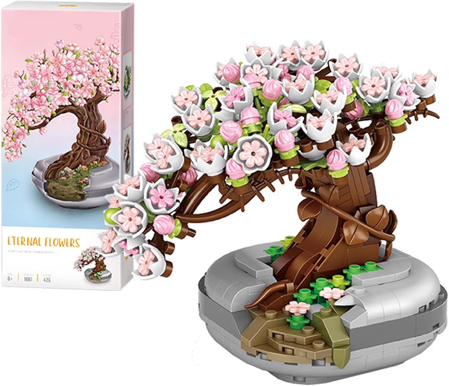 Amazon.co.jp POSO ブロック おもちゃ こども 大人 男の子 女の子 盆栽 鉢植え 盆栽キット エターナルフラワーズ 花