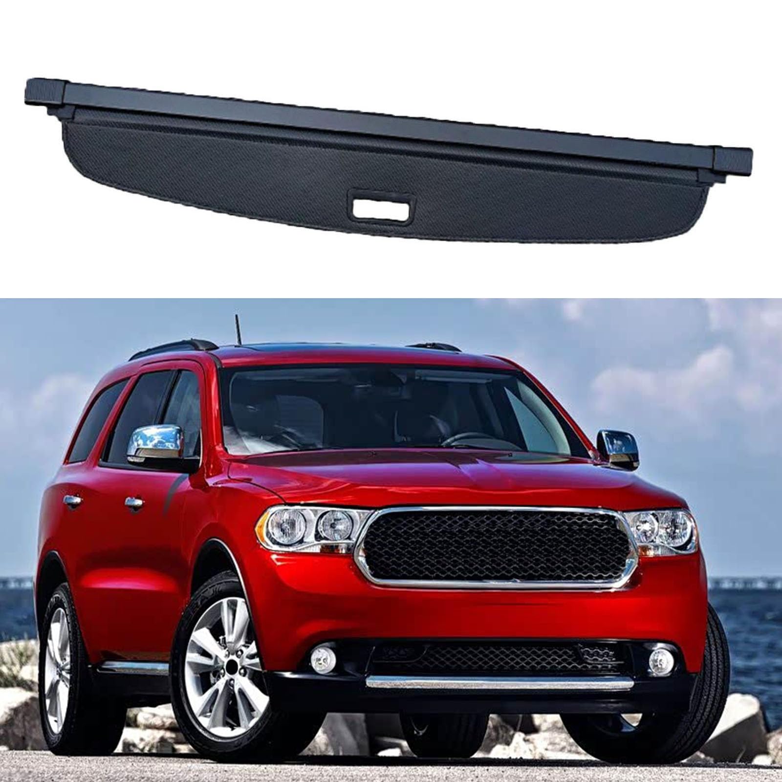 Car Trunk Cargo Cover, Compatible with Dodge Durango 2011-2021(Third row), Parcel Shelf Luggage Organizer Curtain Boot Security Shield Car Accessories