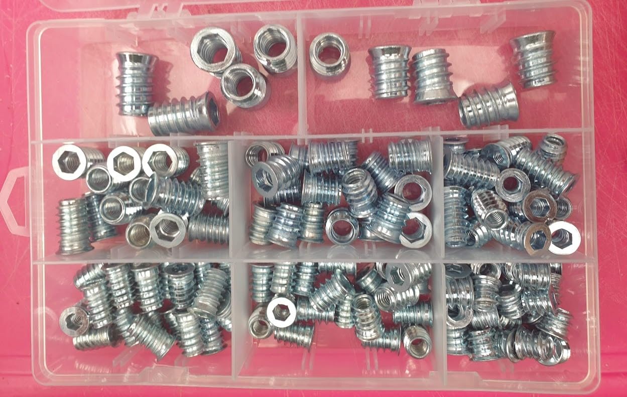 130 Pcs Hex Socket Screw-in Nuts Kit, M6 M8 M10 Threaded Insert Nuts ...