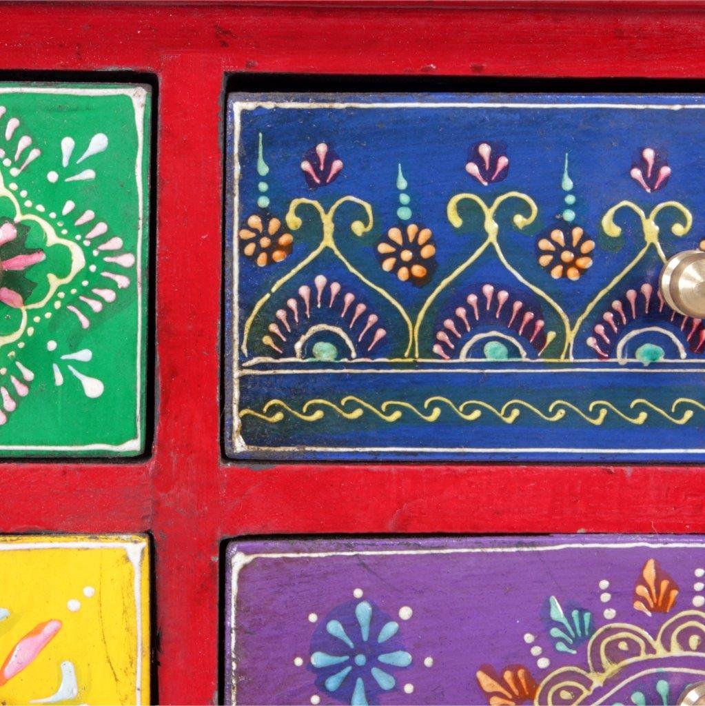Home and Bazaar Traditional Handpainted 8+4 Drawer Chest. 10.75x4.5x11.25 Inch 3