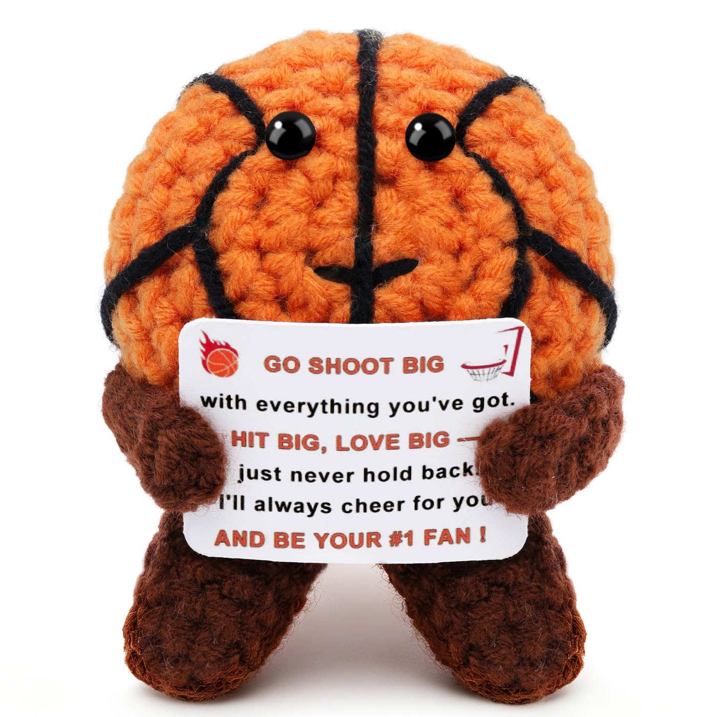 AWARDSEN Basketball Gifts Positive Crochet Basketball Emotional Support Gift Inspirational Gifts for Teenage/Teammates/Friends Graduation Gifts for Student โ image 1