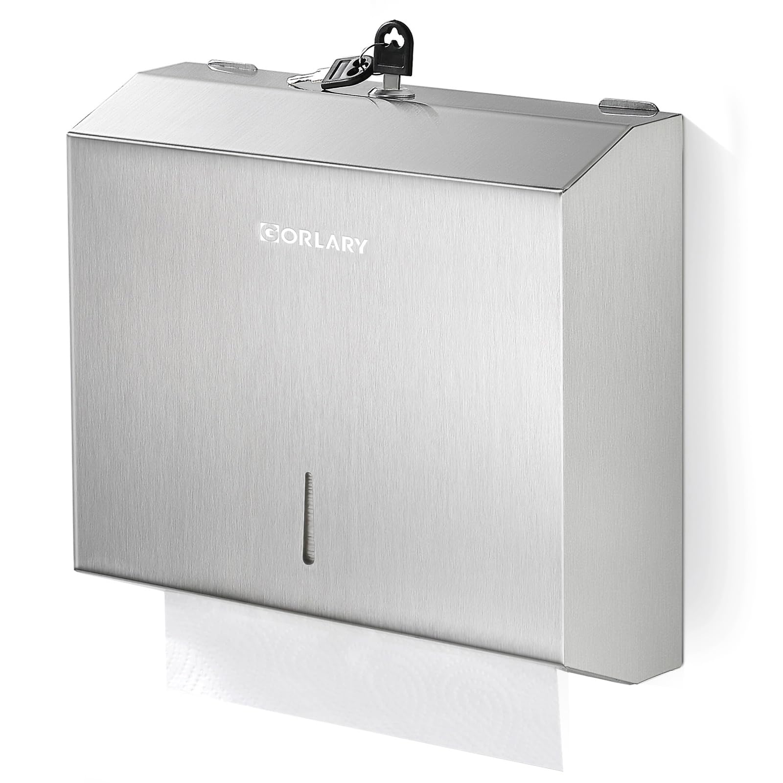 Dispensador de acero inoxidable de servilletas multipliegue de mano para montaje en pared