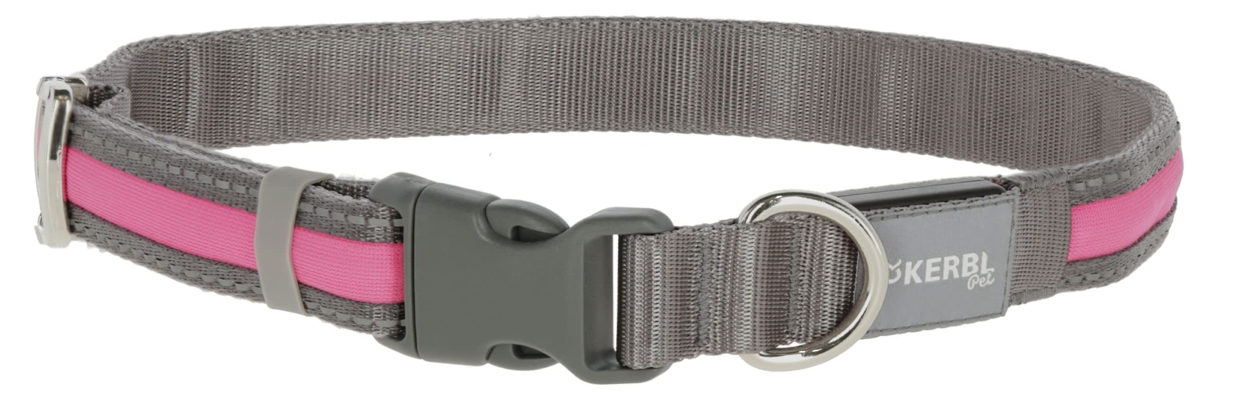 Kerbl Pet Light & Reflex Leuchthalsband pink, M/L