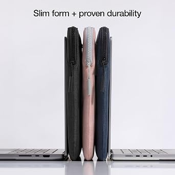 Incase Compact Laptop Sleeve with Woolenex - 14 MacBook/Laptop and iPad/Tablet Sleeve, Computer Case and Cover, Lightweight, Weather Resistant, with Slip Pocket for Accessories - Heather Navy