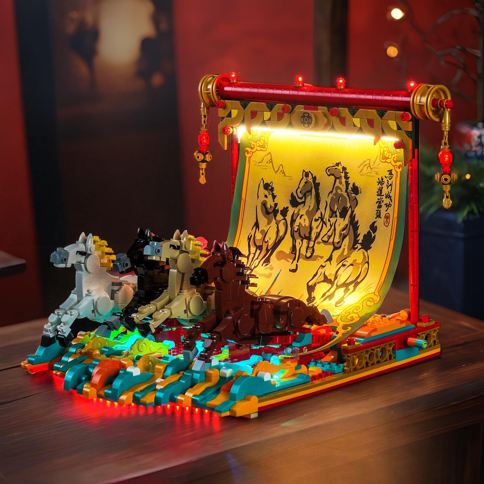 LocoLee RC Led Light Set Compatible with Lego 80119 Galloping Horses Canvas Led Decoration Lighting Kit Compatible with Lego 80119 Building Blocks Model,Only Lights Set,No Model - Image 3