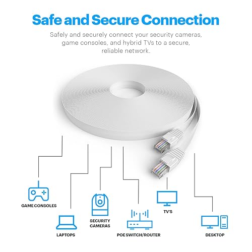 Miniatura 4 de Amcrest CAT6E - Cable Ethernet POE de video con clasificación 4K, cable de red de alta velocidad de Internet de 100 pies para cámaras IP de