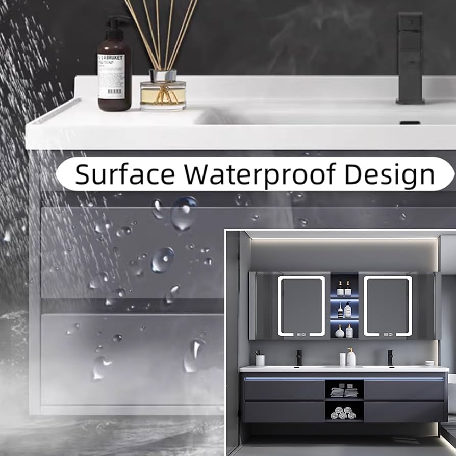 Amazon.com: Genpai 56in Bathroom Vanity with Double Sinks