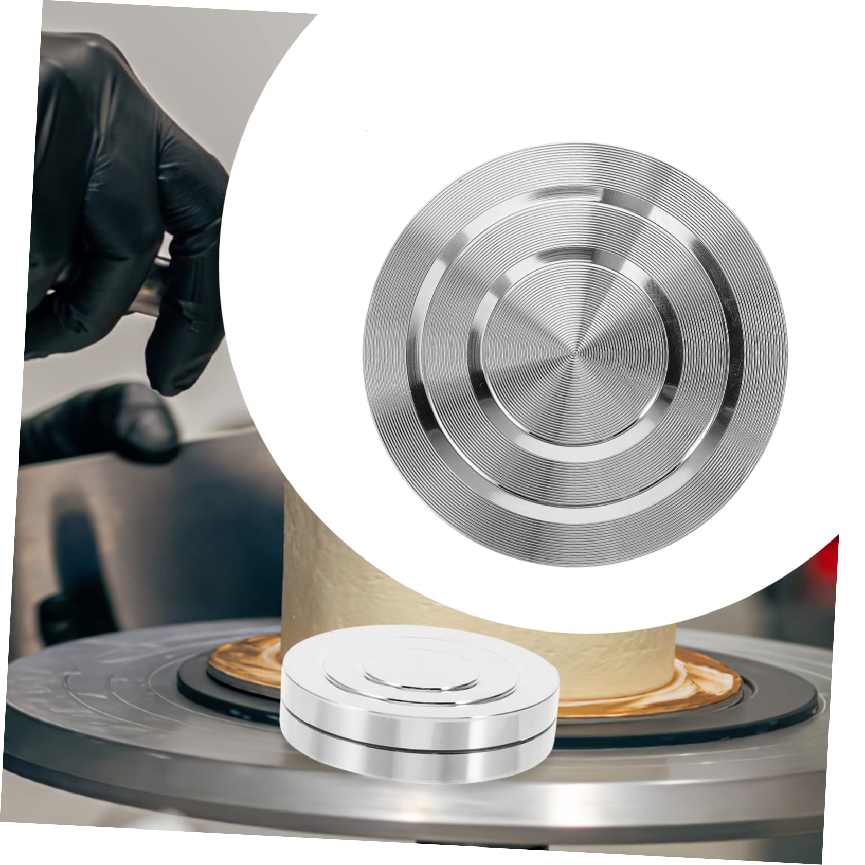 Zerodeko 5piezas Base Giratoria De Aleación De Aluminio Para Bandejas De Pasteles Cojinete De Compacto y Duradero Para Exhibiciones De Alimentos y Productos Diseño Práctico y Funcional