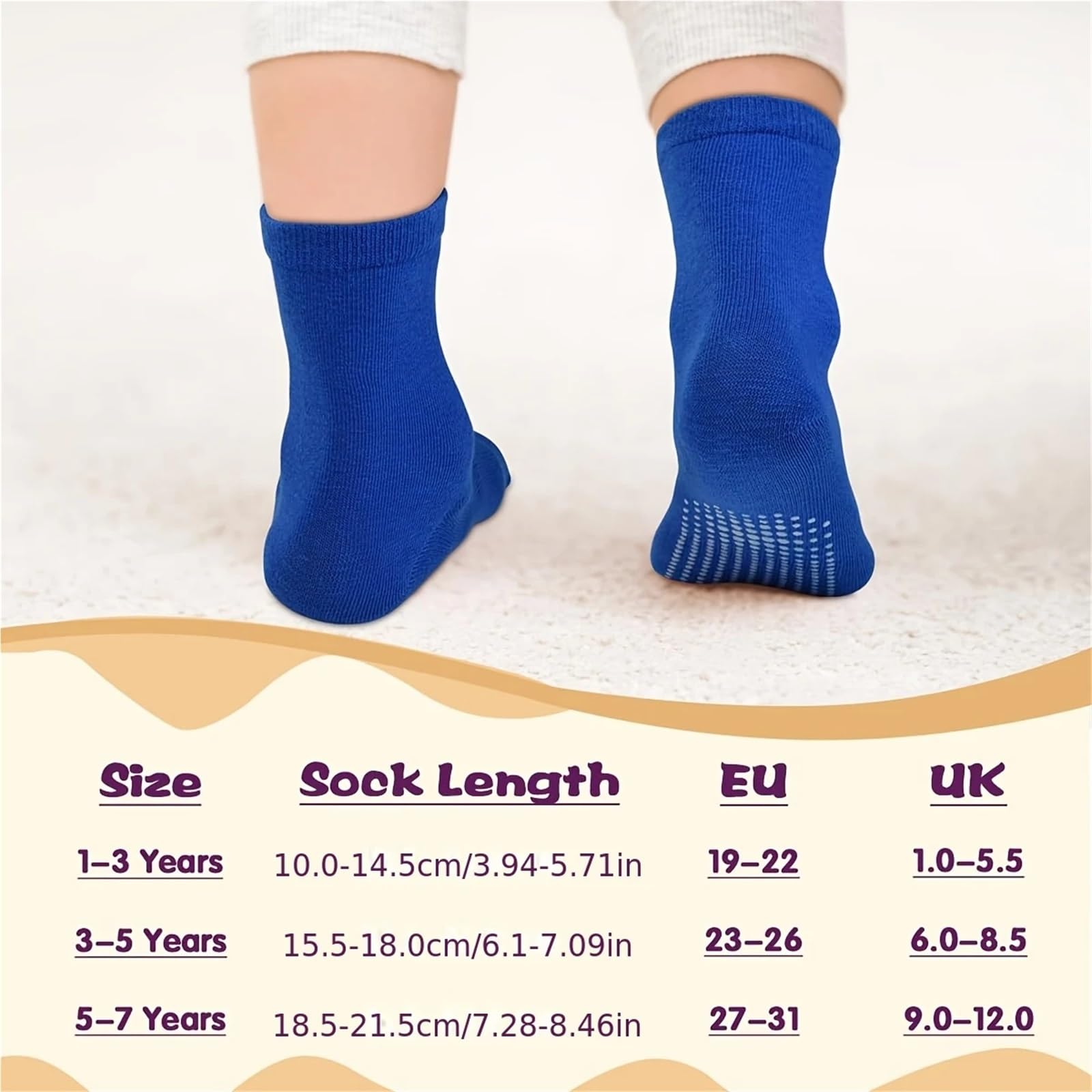Calcetines Antideslizantes para Yoga 12 pares de calcetines antideslizantes a media pantorrilla for niños 0 a 10 años, adecuados for la escuela, el hogar, los viajes y deportes(3-5Y)