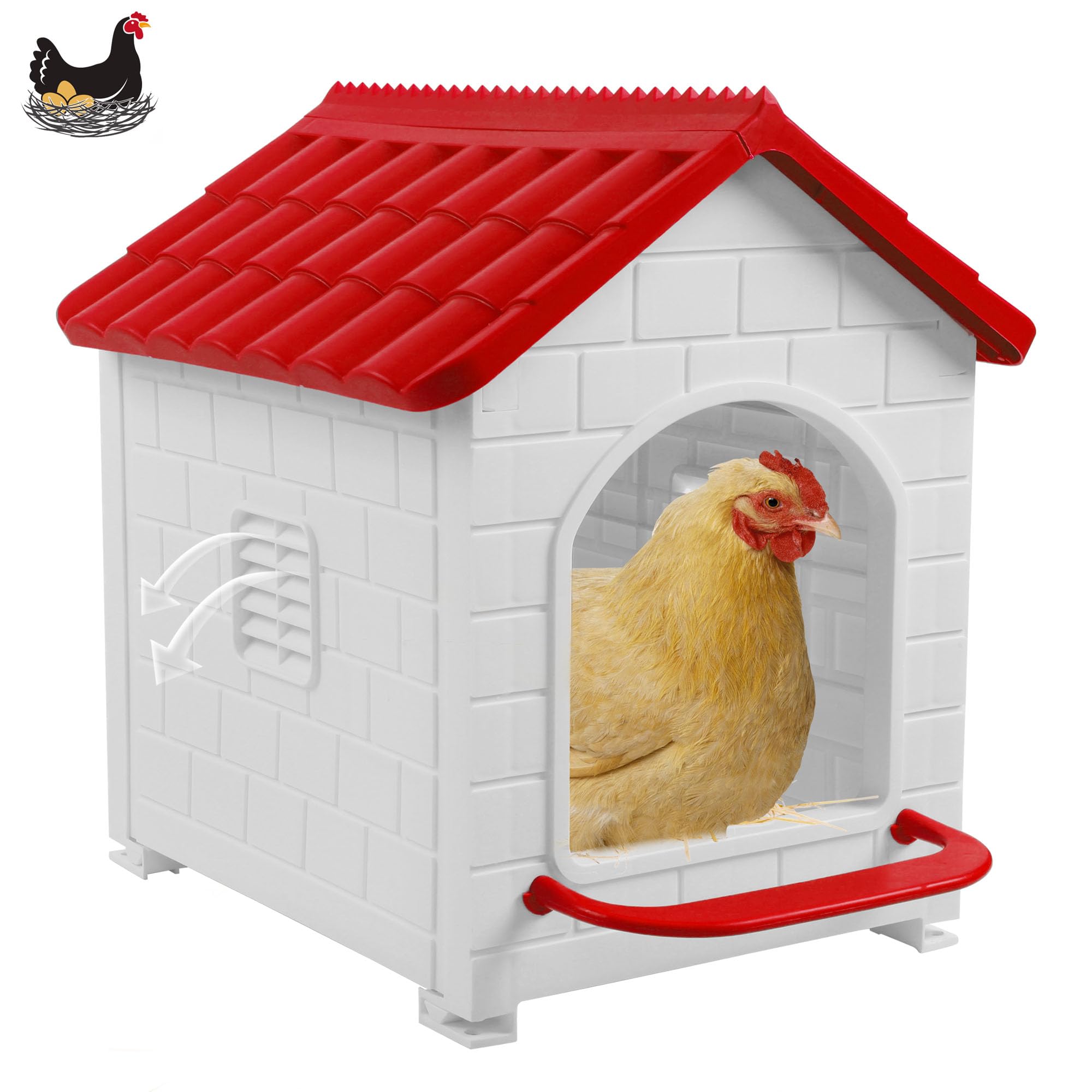 Photo 1 of CSQOO Chicken Nesting Box, Waterproof Hens Nesting Boxes with Chicken Nesting Pads for Laying Eggs, Wall Mount Nesting Boxes for Chickens, Duck, Rabbit, Poultry (Red)