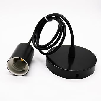 Hanging pendant lights ceiling light ceiling light socket E27 wire small screw lamp holder hanging interior lighting for dining table kitchen loft bedroom cafes bar [Energy Class A+]