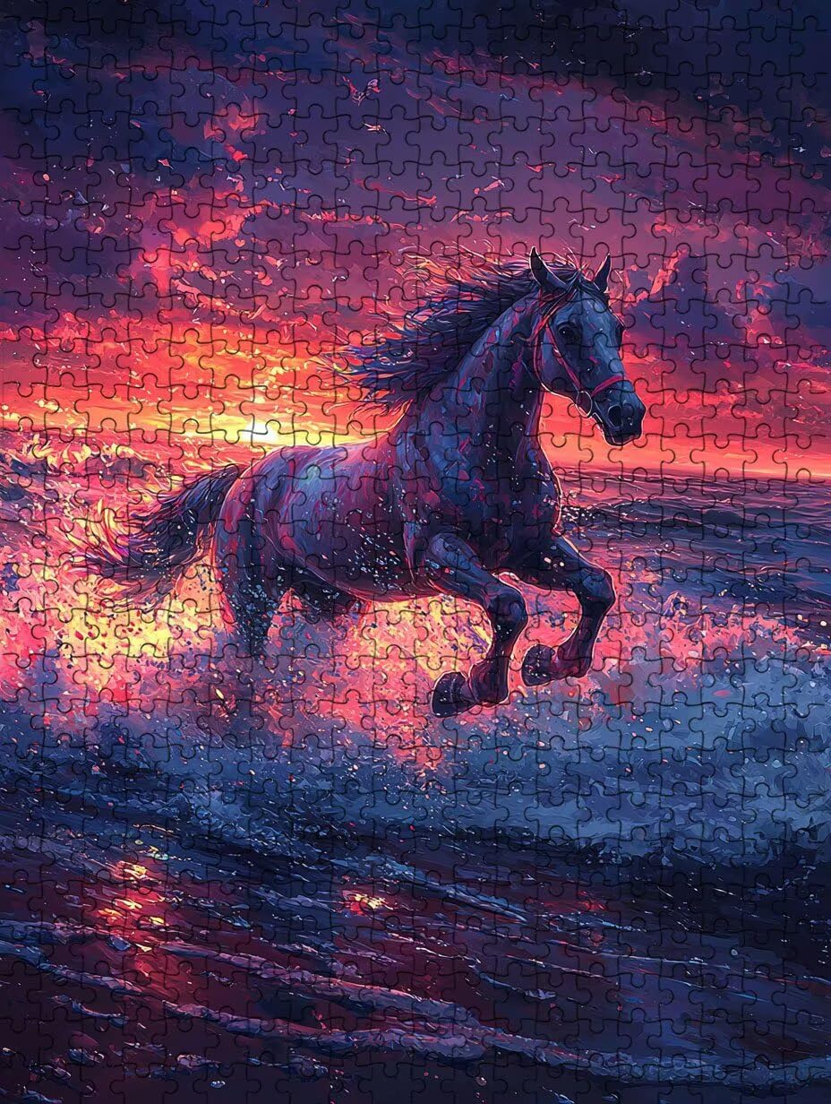 Puzzle 4000 Pezzi, Cavallo Di Sera 3D Puzzle per Adulti Impegnativo, Educa Puzzles Artistico, Divertente E Stimolante Puzzles Decorativo per La Famiglia, Regalo e Decorazione Pareti DX0YL6-901