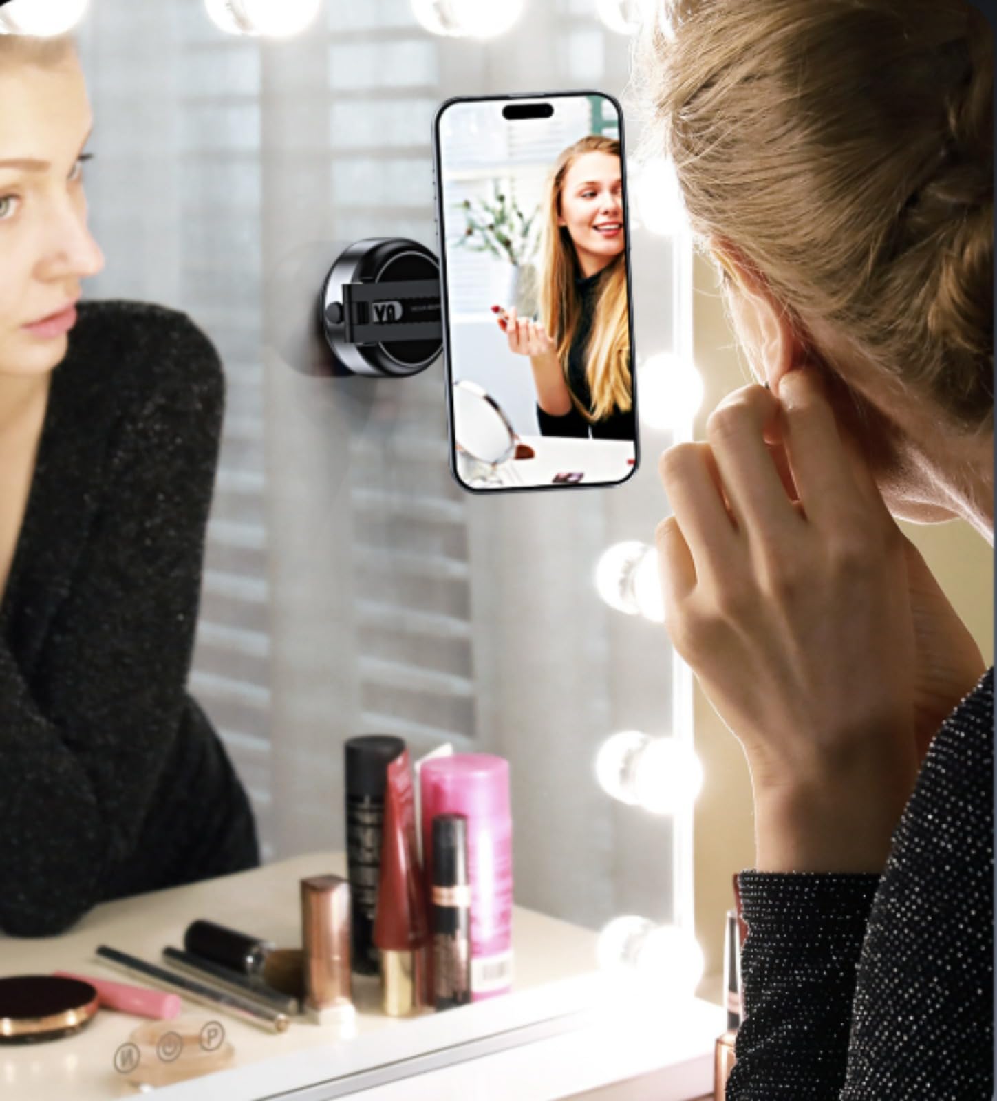 Snapmount Handy Halterung Elektrisch – Se SNAPMOUNT Original, Vakuum Magnetisch Auto Halterung 360° Drehbar, Anti-Vibration (Silberx2)