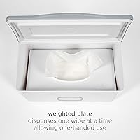 Vista 3 de Ubbi - Dispensador de toallitas desechables para bebés con placa pesada y sello seguro, esencial para guardería y lista de regalos de bebé, gris