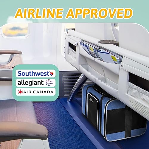 Miniatura 28 de Petskd Transportador de mascotas de 17 x 13 x 9.5 pulgadas, aprobado por aerolíneas suroestes, bolsa de viaje para gatos pequeños y perros