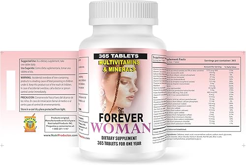 Miniatura 2 de Nutrisalud Products Multivitaminas Forever Woman 365 tabletas para todo un año. Especialmente para la Mujer, Combaten cansancio, aumentan la