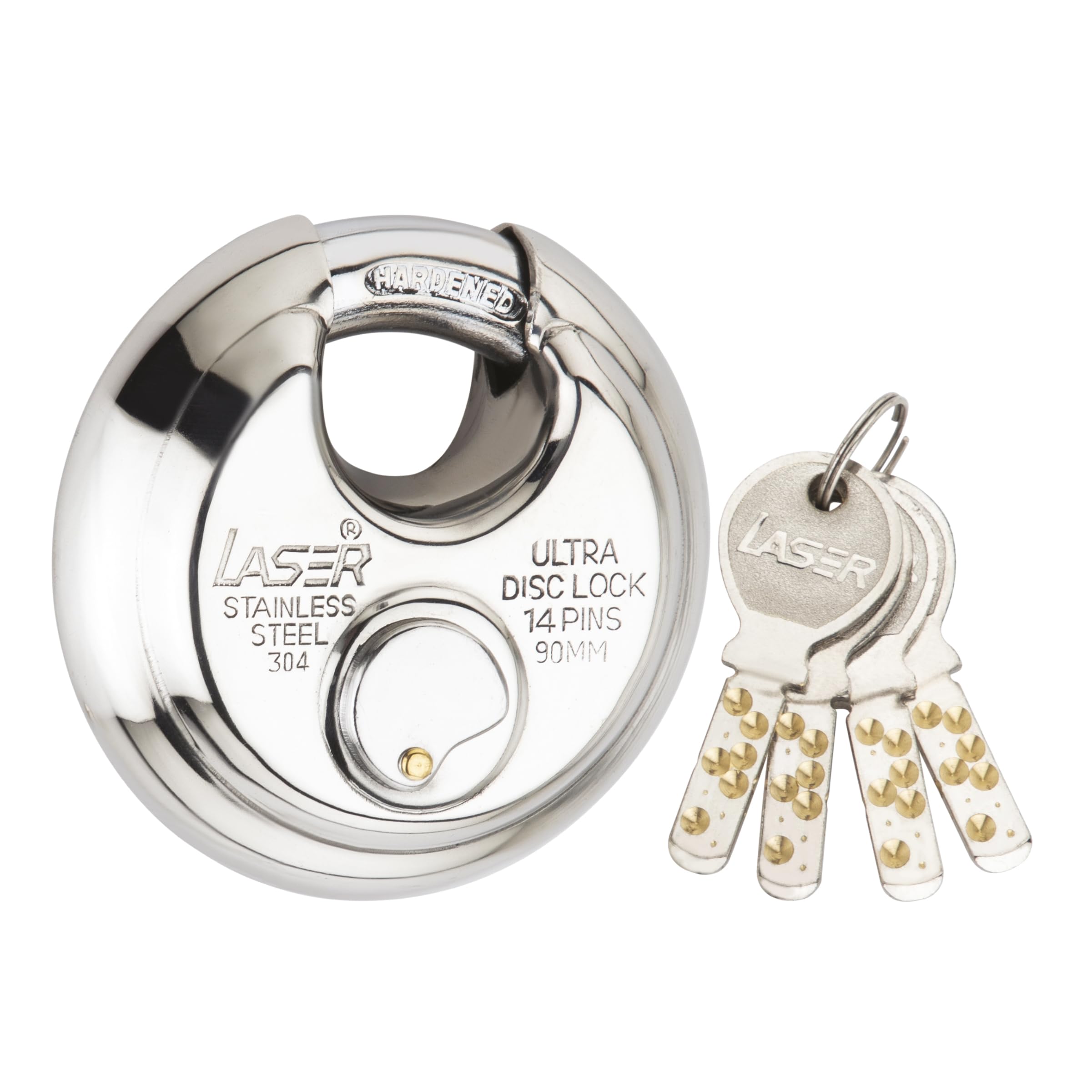 Laser Hardened Lock (90 MM) Disc Lock Laser Stainless Steel Ultra Disk Lock 14-Pin Door Lock & 4 Key Padlock (Stainless Steel) (B0C1719337) Amazon Price History, Amazon Price Tracker