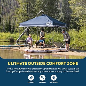 GCI Outdoor LevrUp Pop Up Canopy Tent, 10x10, Navy