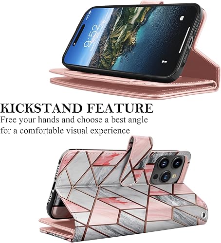 Miniatura 18 de Takfox Funda tipo cartera para iPhone 15 Plus, para iPhone 15 Plus, funda de piel sintética para tarjetas de crédito [9 ranuras para tarjetas] Funda