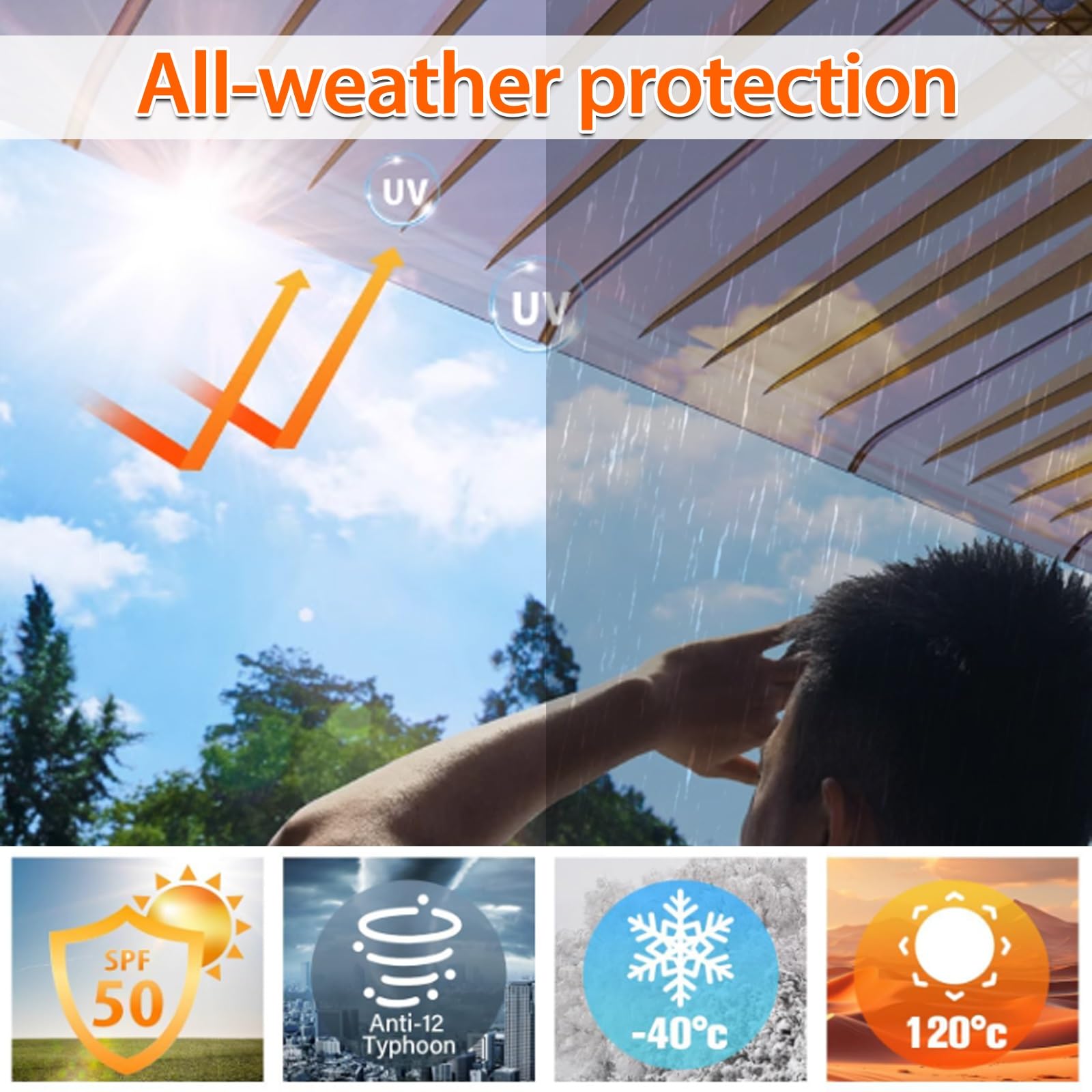 Baldachim tarasowy, drzwi wejściowe, osłona przed deszczem, na zewnątrz, osłona przed kapaniem, na werandę, do tyłu i na zewnątrz, ochrona przed warunkami atmosferycznymi