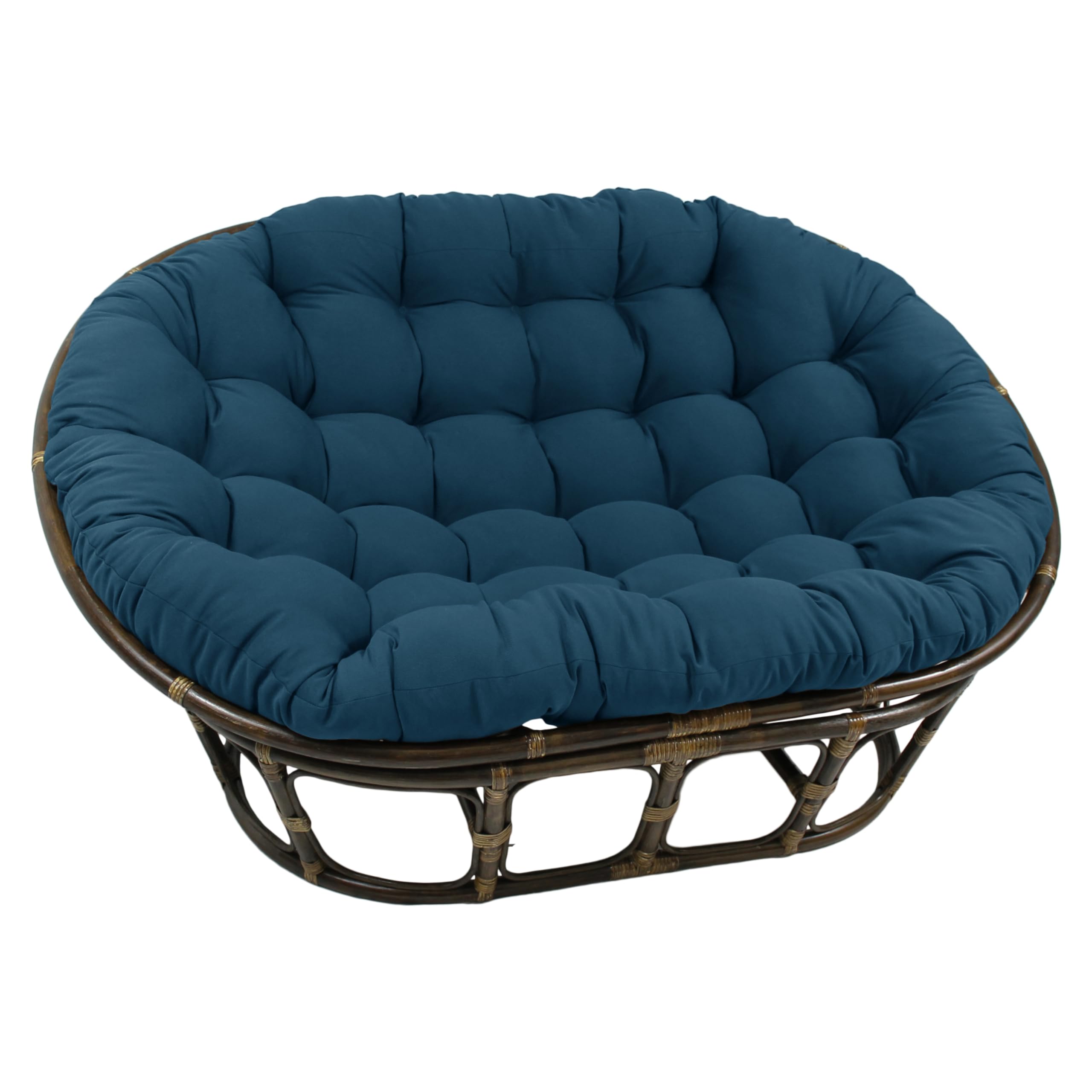 Blazing Needles Solid Twill Double Papasan Chair Cushion, 48" x 6" x 65", Indigo-image-27