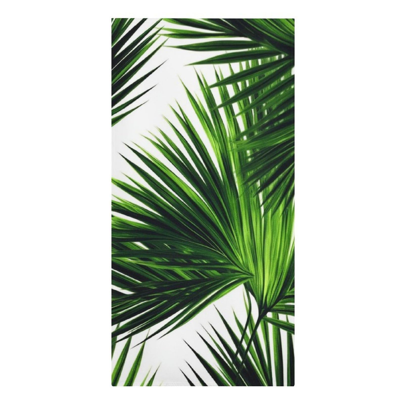 QMNLKH Palm Tree Green Leaves Beach Towel for Women, Large Microfiber Pool Towel for Men, Absorbent Swim Towels for Home, Lightweight Bath Towels for Camping, Yoga, 30.3"x61.4"