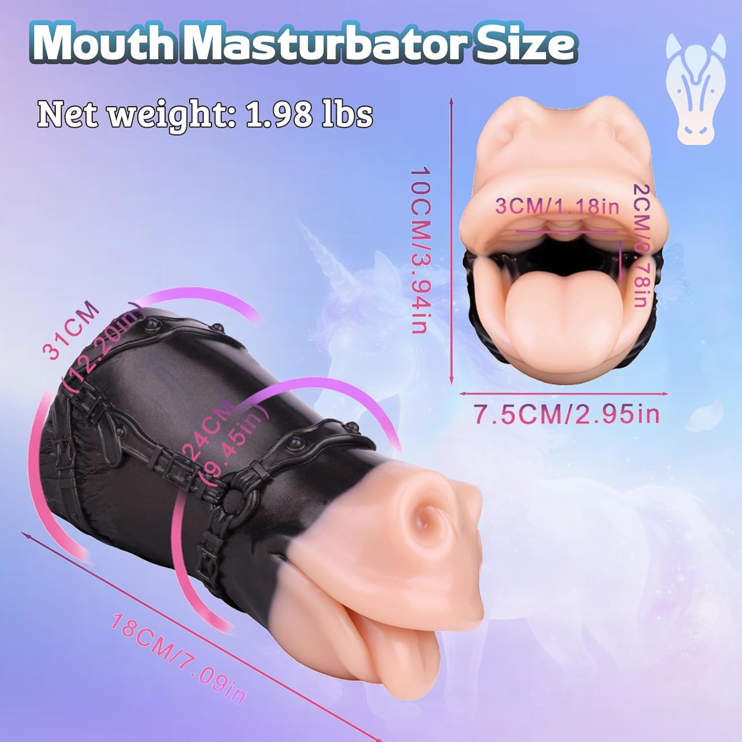 Horse Mouth Male Masturbator Pocket Pussies Sex Toy for Men,Soft Stroker Realistic Single Channel Onahole Mouth Sex Toy for Men,Gay or Couples