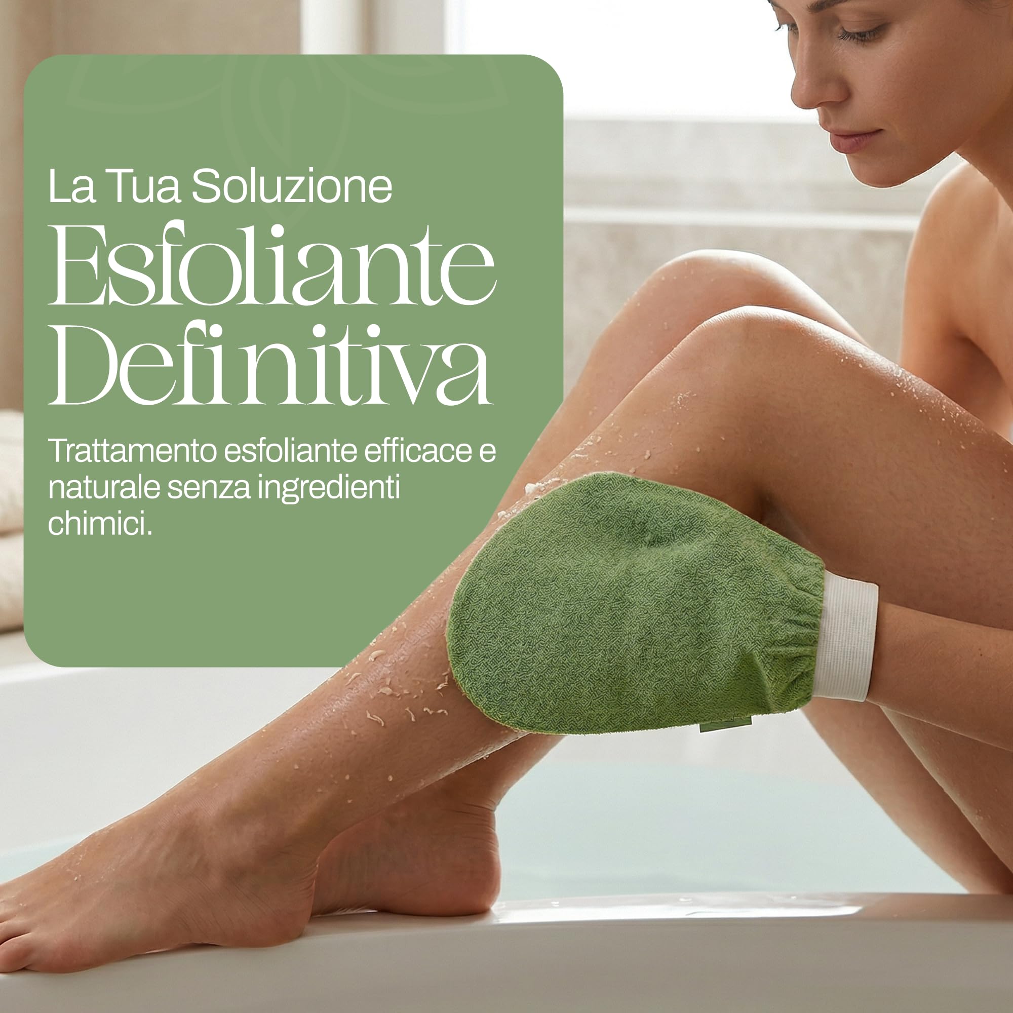 Guanto Kessa Delicato 150D Esfoliante Corpo 100% Viscosa Origine Naturale Hammam Scrub Pelle Sensibile Confezione Elegante