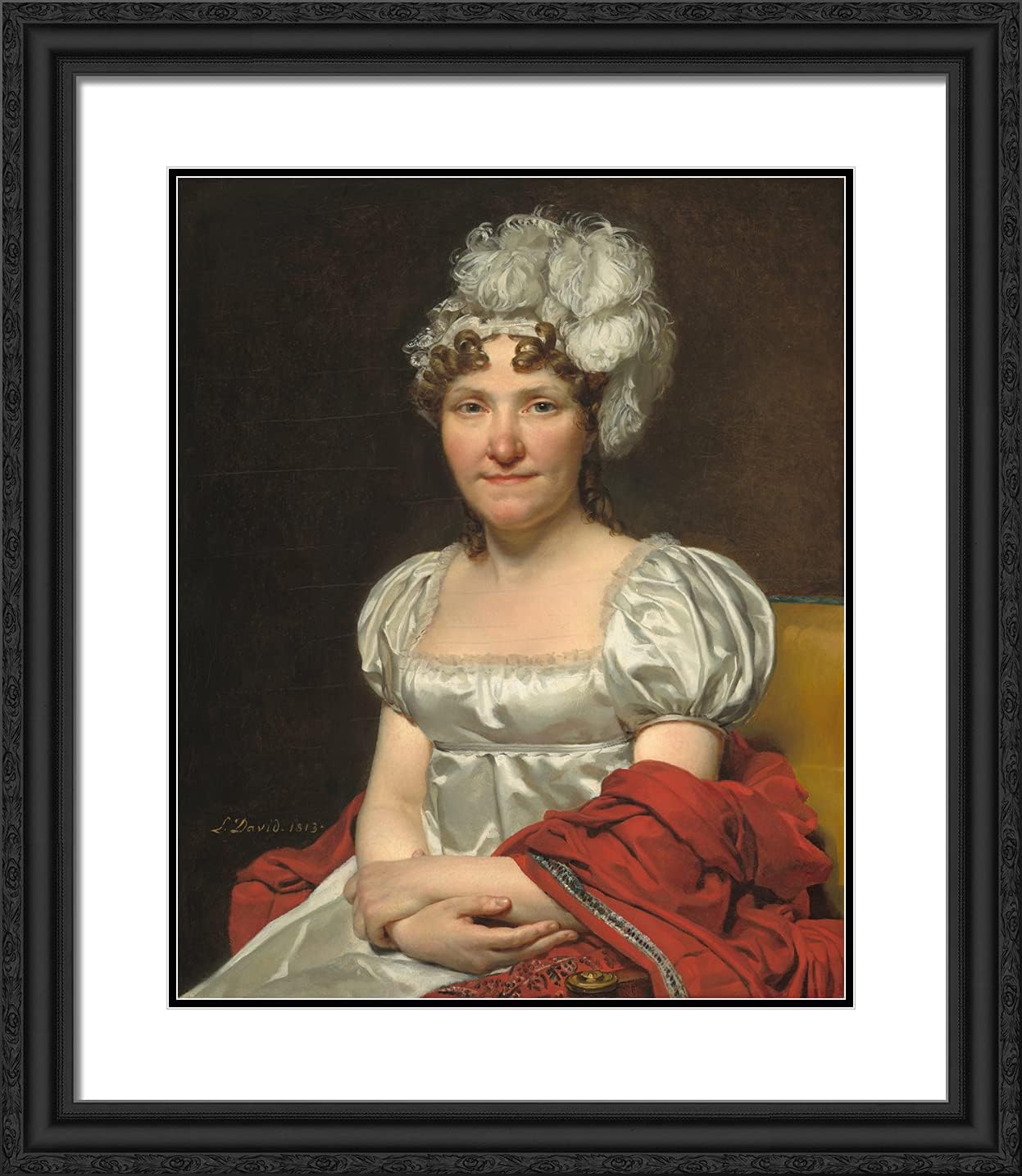 ArtDirect David, Jacques-Louis 20x23 Gold Ornate Framed Art Print with Double Matting Titled: Madame David