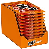 Bifi Original Junior – Appetitoso snack a base di carne di salame, mini salamini affumicati, formato tascabile, confezione da 20, 20 x 4 x 10 g