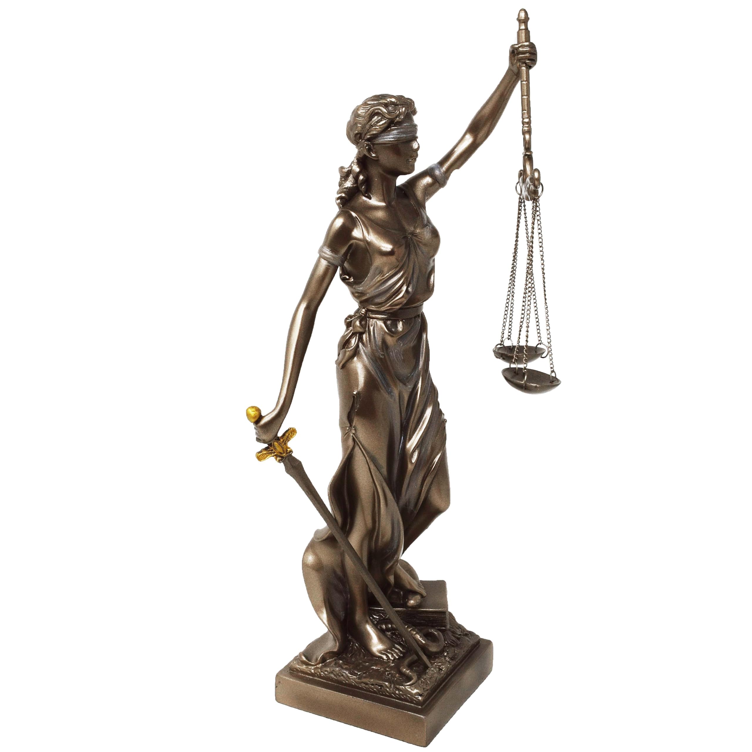 Scultura Justitia bronzo Decorazione Figura dio