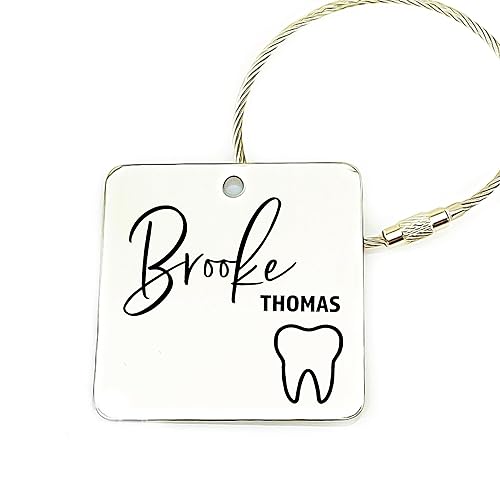 Tooth Luggage Tag Personalized Luggage Tag Personalized Full Name World Traveler Global Traveling Gift Idea Luggage Dentist Dental Hygienist