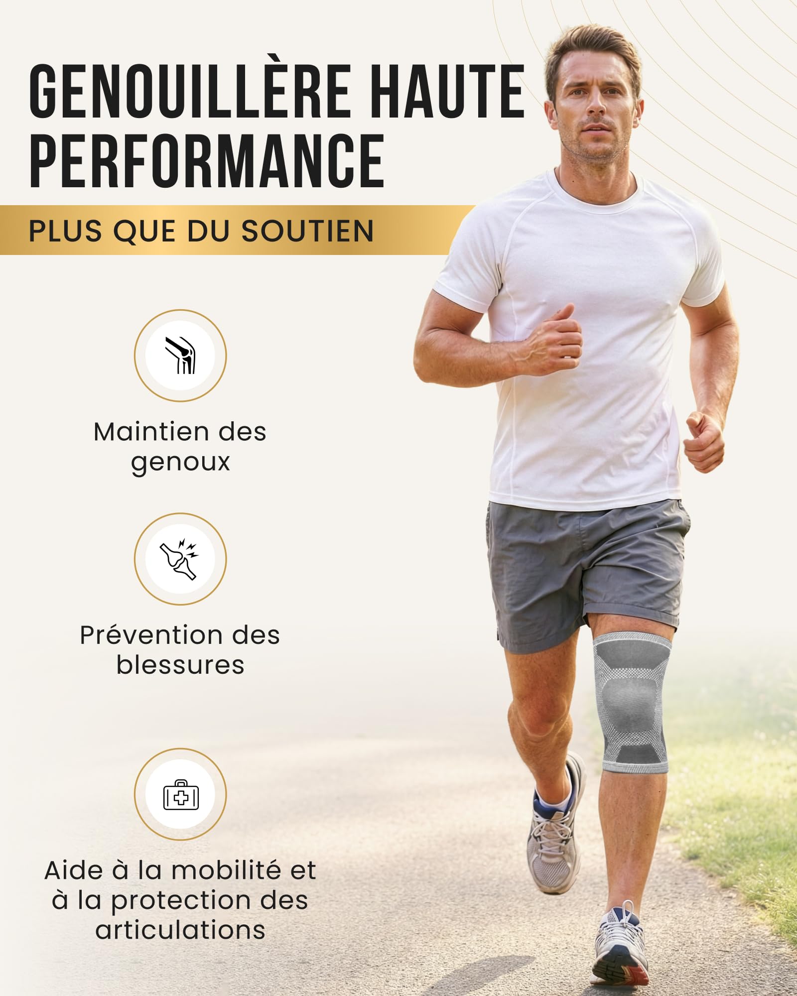 MagnetRX® - Genouillère rotulienne (lot de 2) Manchon de compression pour genoux avec aimants ligamentaire pour le sport maintien du ménisque Taille (Grand)