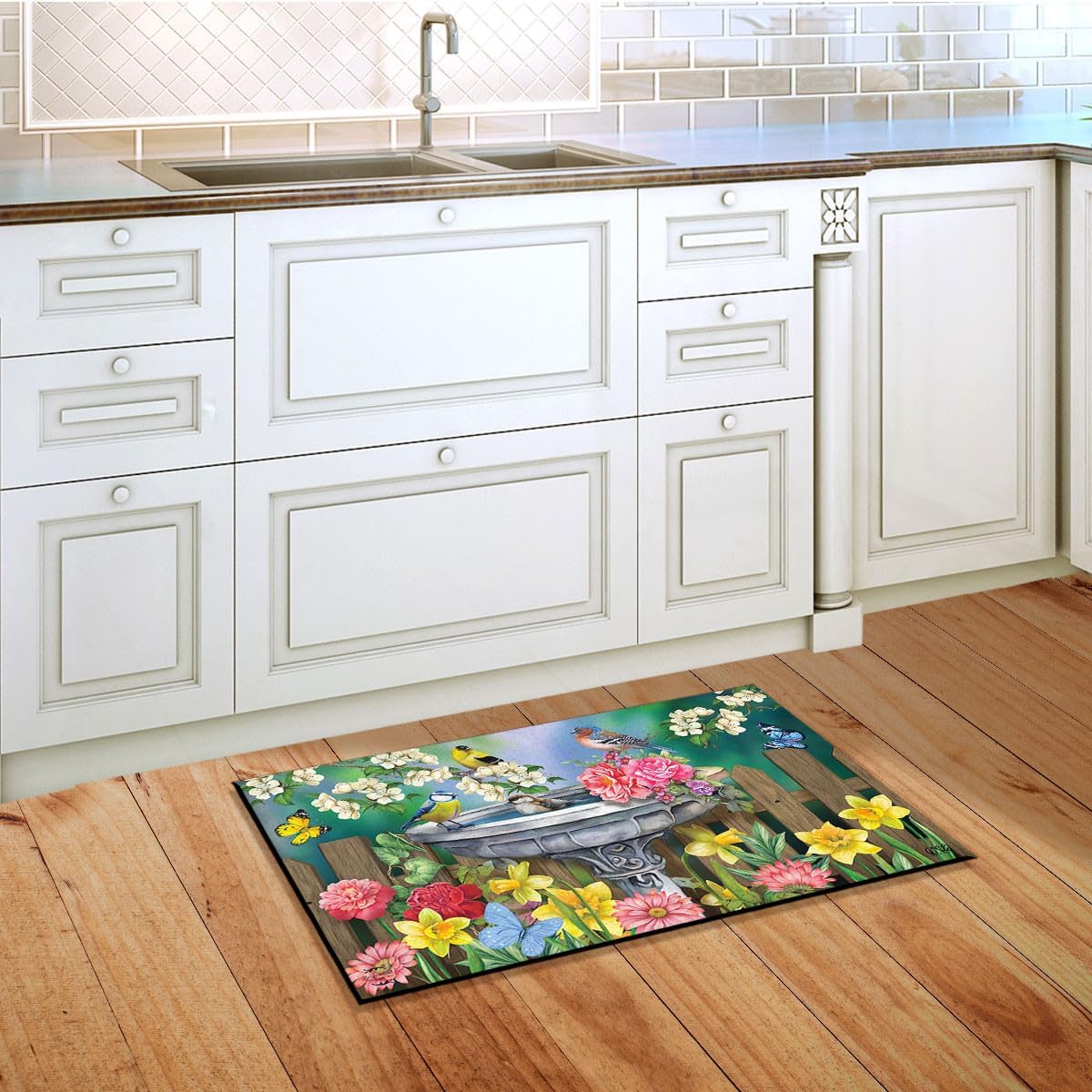 Briarwood Lane Birdbath in Bloom Doormat