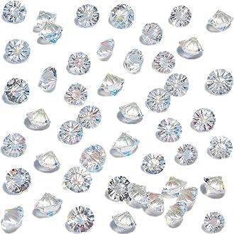 HANSGO 500PCS Diamonds, Mini Clear Fake Diamonds Acrylic Gems Table Scatter Crystals for Vase Fillers, Wedding Decor, Pirate Treasure, Photo Props, DIY Crafts, Party Decorations, Food Display