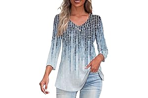 Women's 3/4 Sleeve 8Ball Fleece Loose Fit Tunic Top