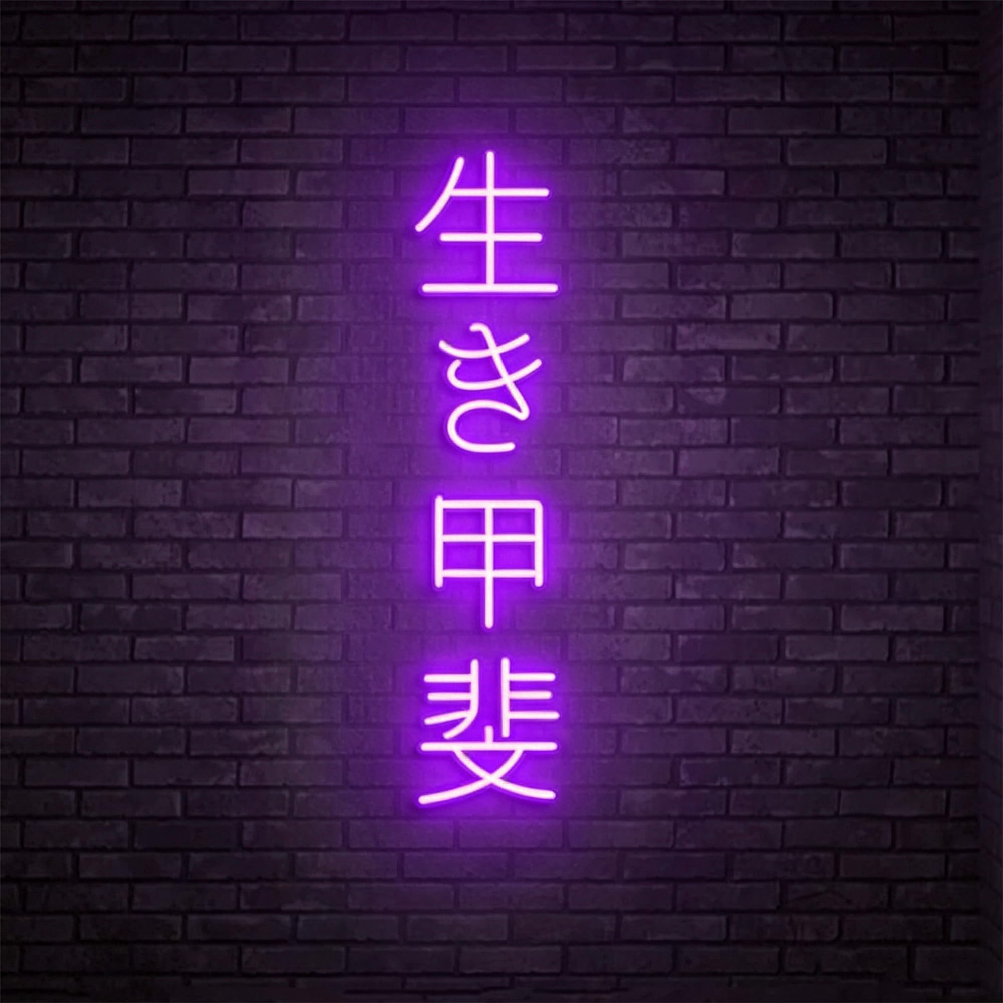 Japanese 生き甲斐 Neon Signs for Wall Decor Dimmable Custome Neon Sign Ikigai Light Up Sign for Bedroom Living Room Office Bar Man Cave,16.5x11Inch,USB Powered
