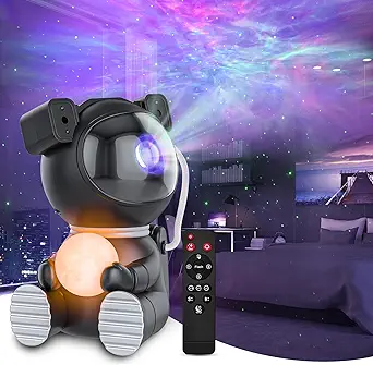Astronaut Galaxy Projector, Star Projector with Timer and Remote, Night Light with Moon Lamp, LED Nebula Lamp for Kids Adults, Room Decor Gift (Black)
