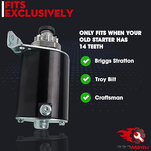 Miniatura 3 de Motor de arranque de 14 dientes reemplaza para Briggs Stratton intek IC OHV 17 17.5 18 18.5 19 19.5 20 HP motor 31P677 31P707 31P777 31P877 40H777