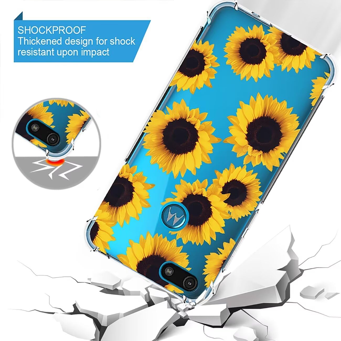Cover Fashion Moto E6 Play Cuori - Custodia in TPU Slim Smartphonica