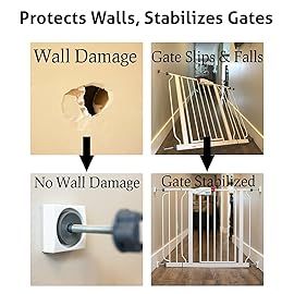 Wall Nanny Mini - Smallest Baby Gate Wall Protector (Made in USA) Protect Walls & Doorways from Pet Gates & Dog Gate Spindles - Child Pressure Mounted Baby Gate for Stairs Wall Cup (Gray) 4 Pack