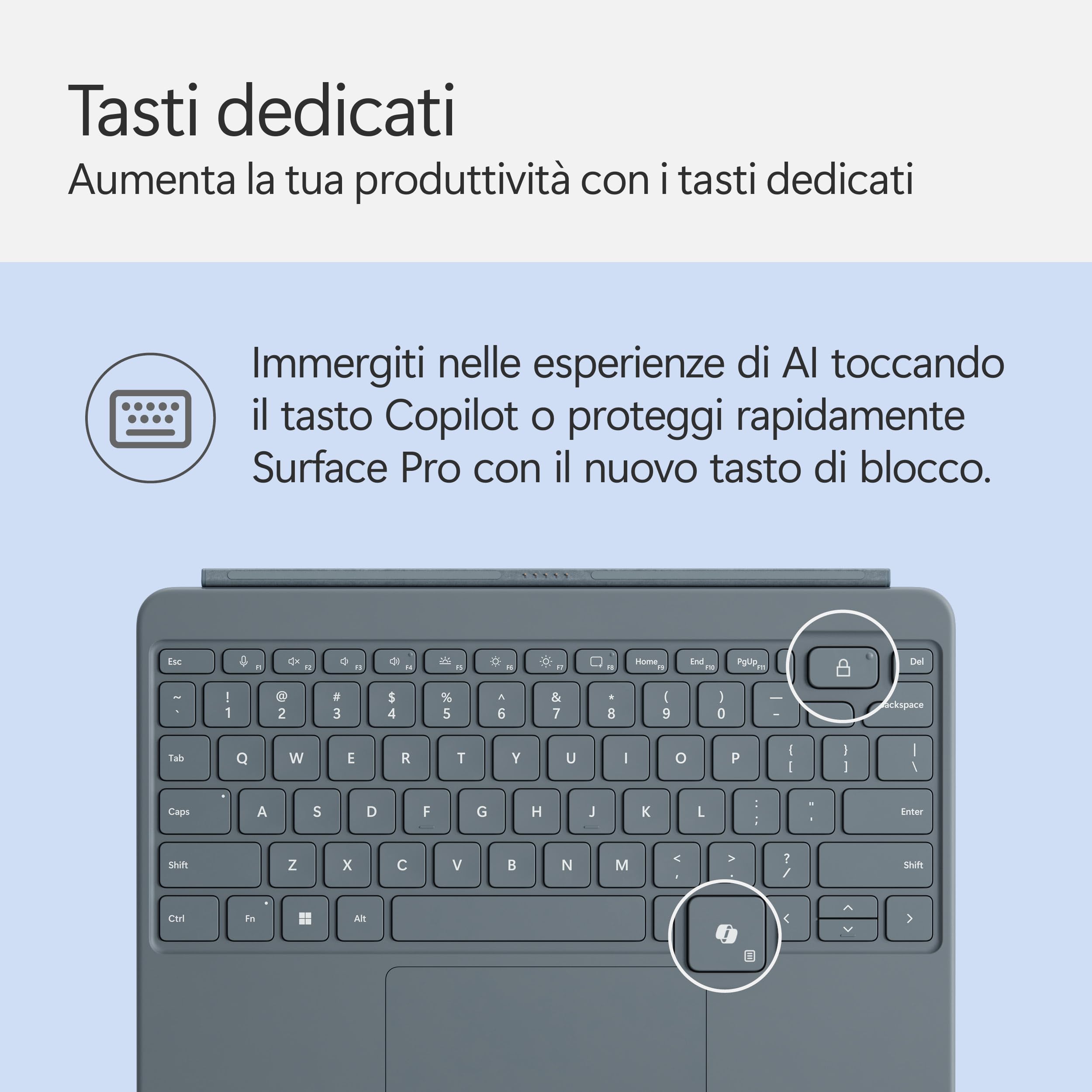 Microsoft Tastiera Surface Pro 12'' con Slim Pen | Compatibile con Surface Pro 12'' | Oceano