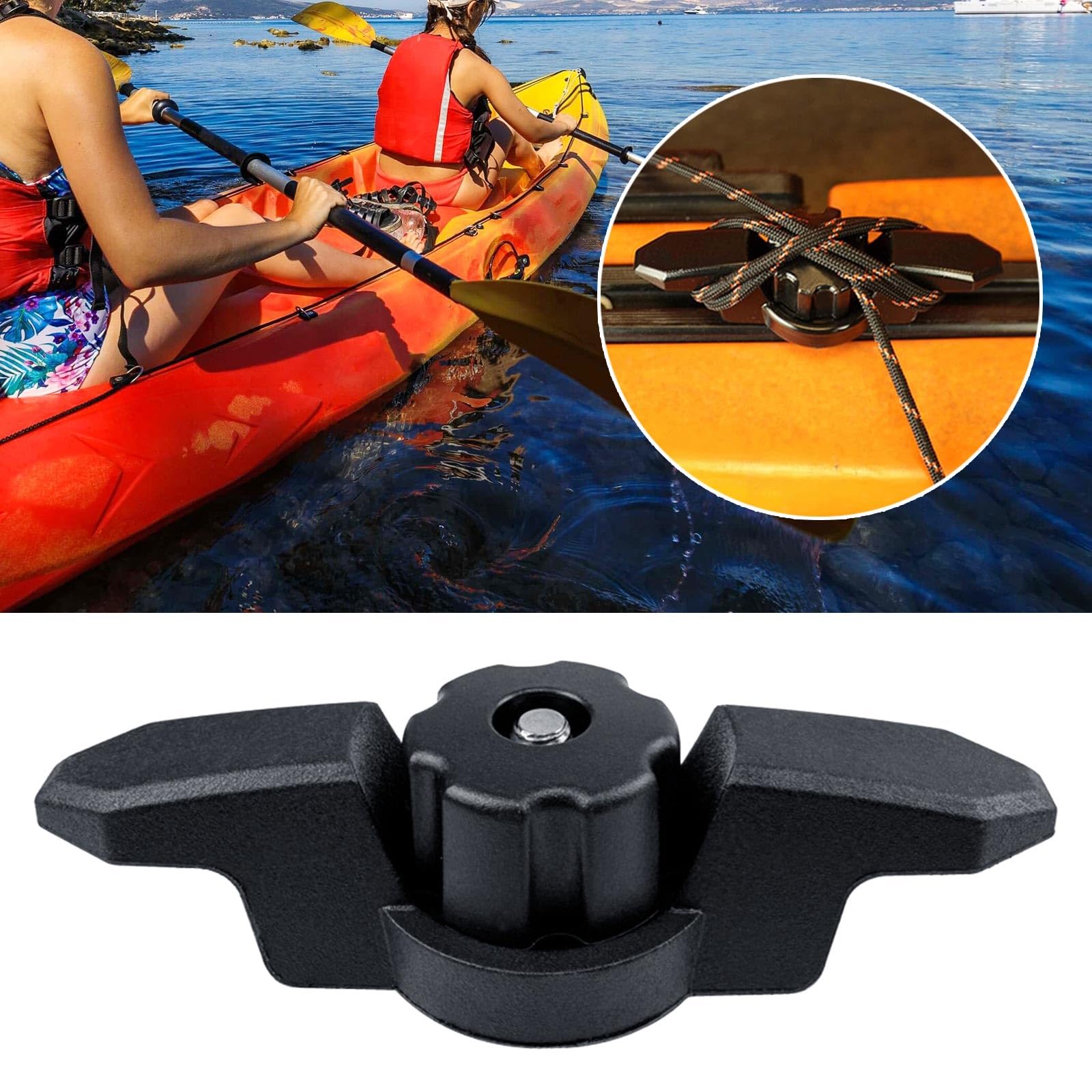 wengjack Marine Fishing Kayak Anchors Cleat Track Mount Line Kayak Accessories Line Cleat Deck Line Rope Tie Easy to Install