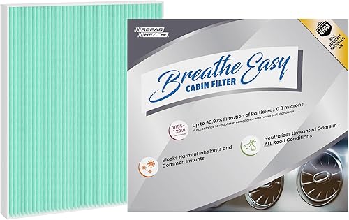 Filtro de cabina HEPA Breathe Easy de Spearhead, hasta un 99.97% de filtración de partículas de 0.3 micrones sin reducción del flujo de aire