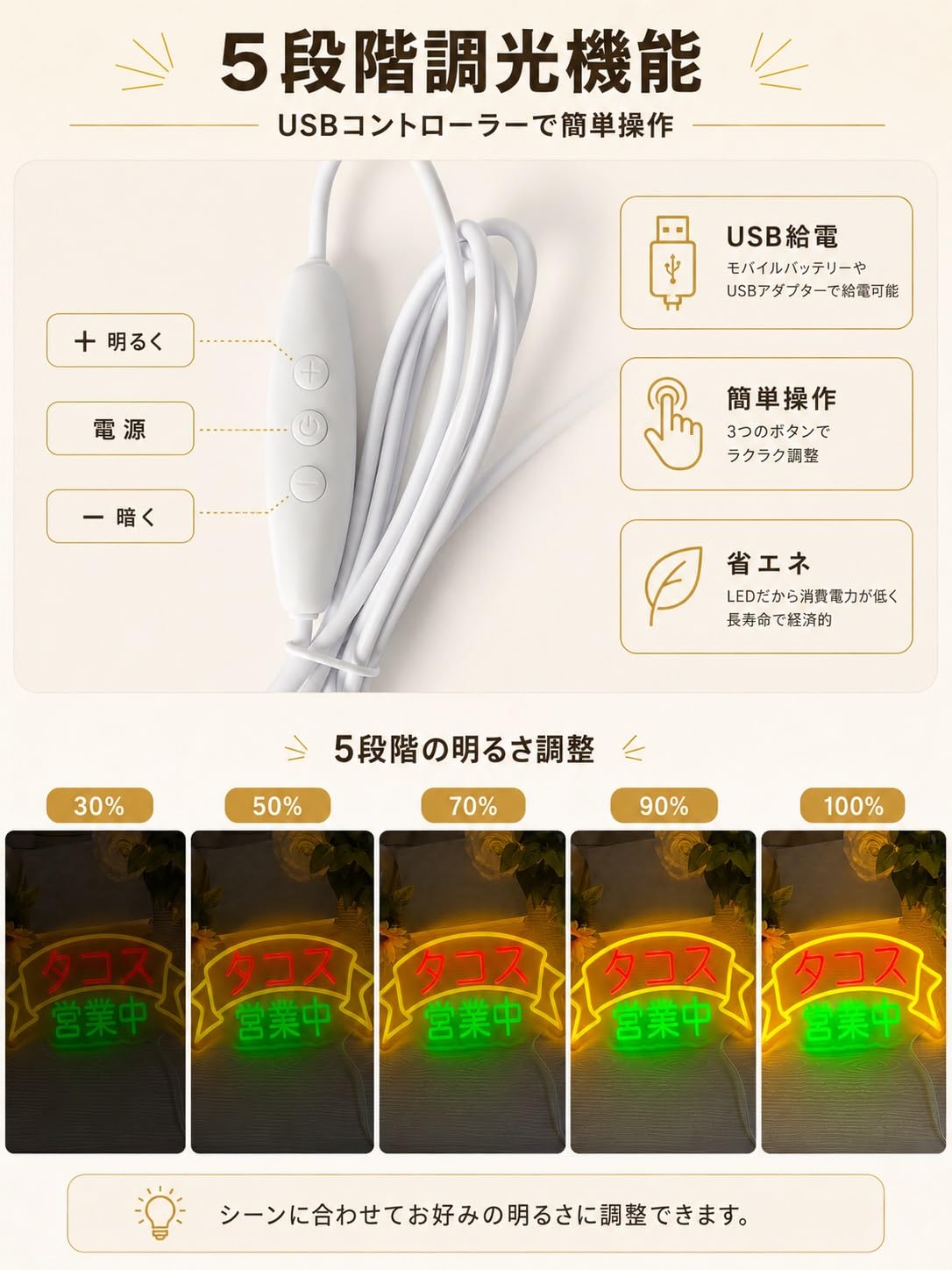 Mural Lumière Enseigne Au Néon Japonaise Ouverte Tacos, Lumière LED, USB, Variable, Pour Magasin De Tacos, Restaurant, Bar, Cuisine, Décor De Fête, 40cmx30cm