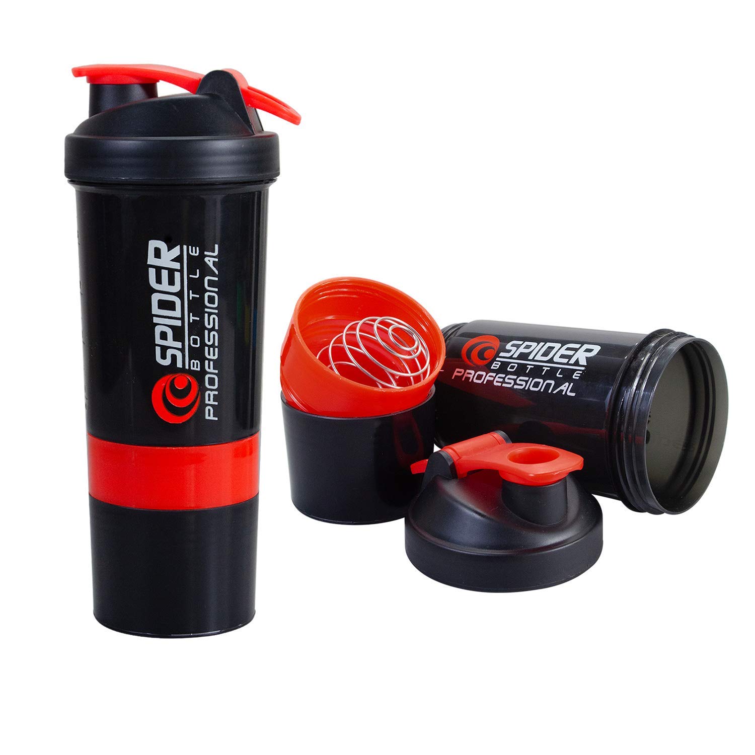 Ground Marshal Shaker Spider 500 ml Bottle with 2 Compartments for Gym and Sports (Stainless Steel, Red, Pack of 1)-image-45