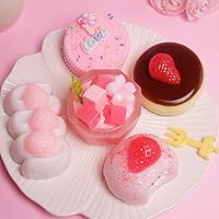 IZEO 5PCS Handmade Taba Squishies - Ultra-Realistic Dessert Cookie Sticky Squishy Toys for Stress Relief, Fidget Fun & Party Favors