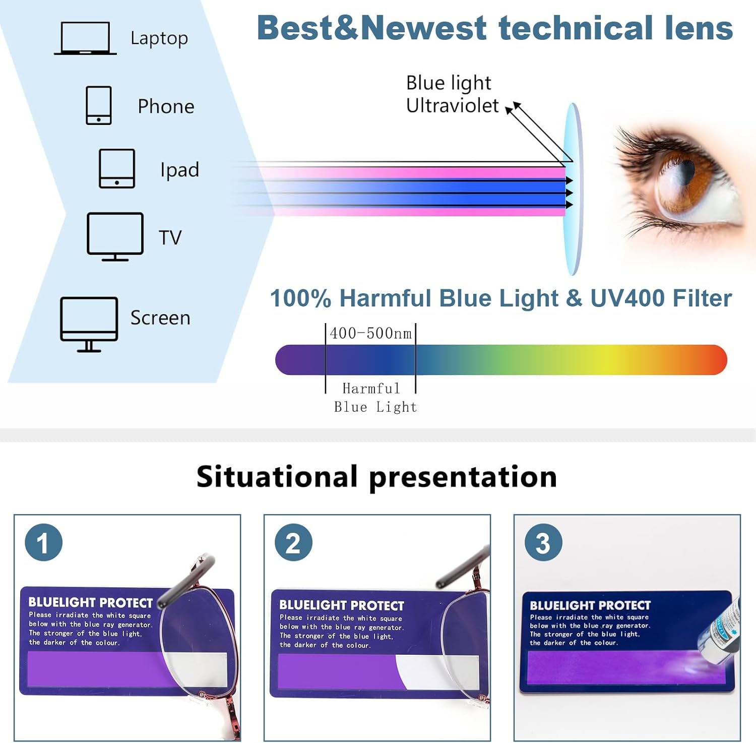 DXYXYO 2 Pack Folding Reading Glasses for Women Men, Half Rimless Small Pocket Metal Readers Blue Light Blocking - Image 7